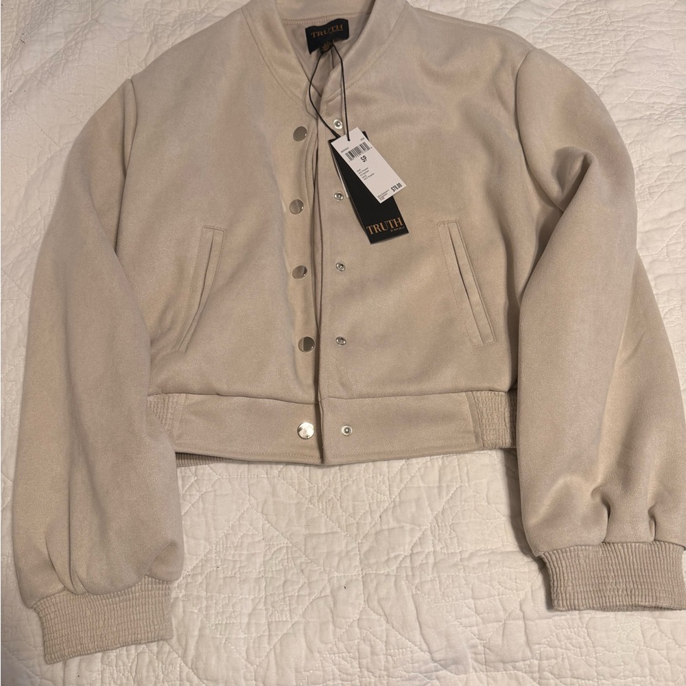 Truth Women's Beige Bomber Jacket